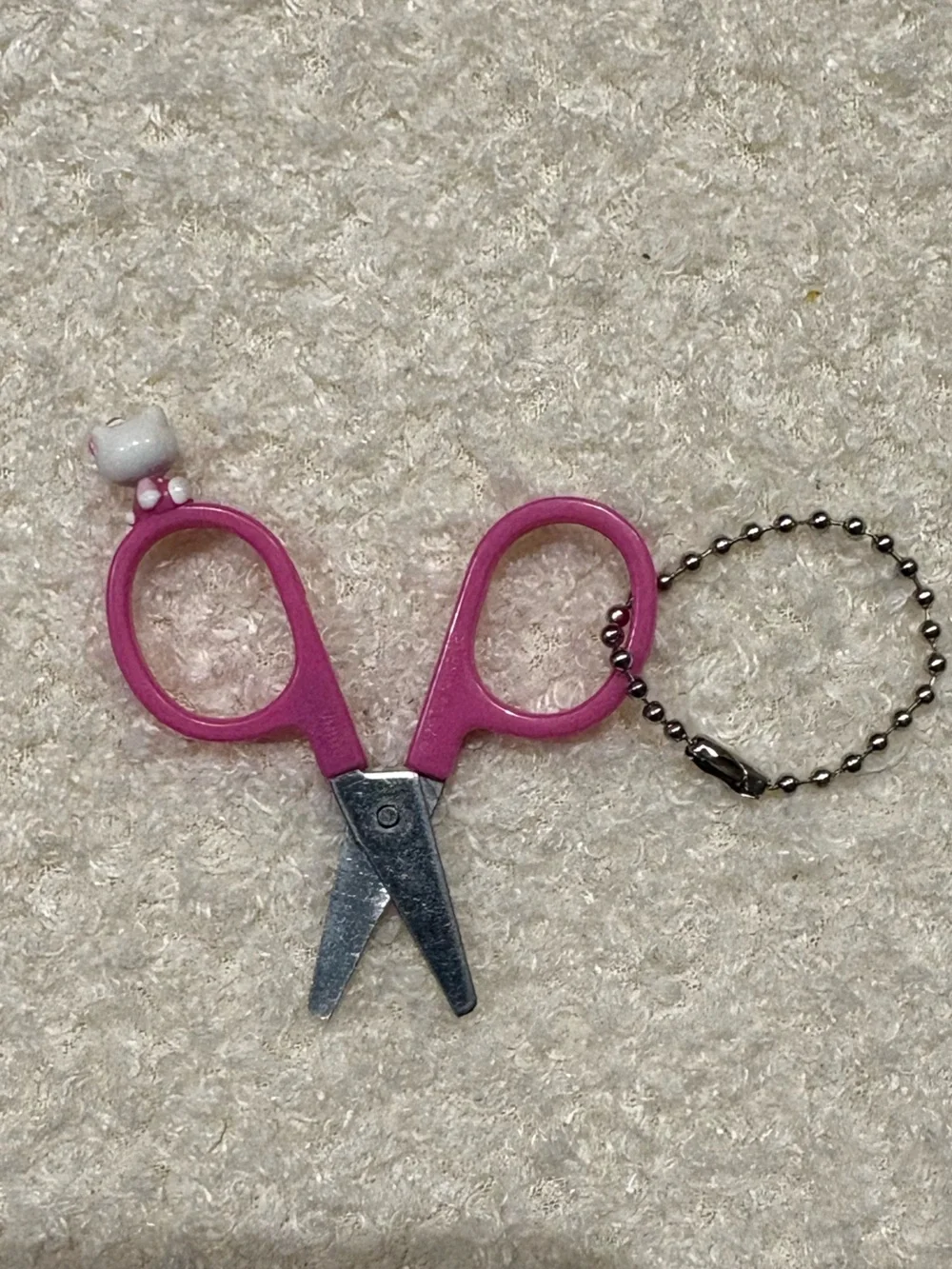 Hello Kitty Stationary Pink Mini Scissor Keychain Charm Cute Novelty Accessory